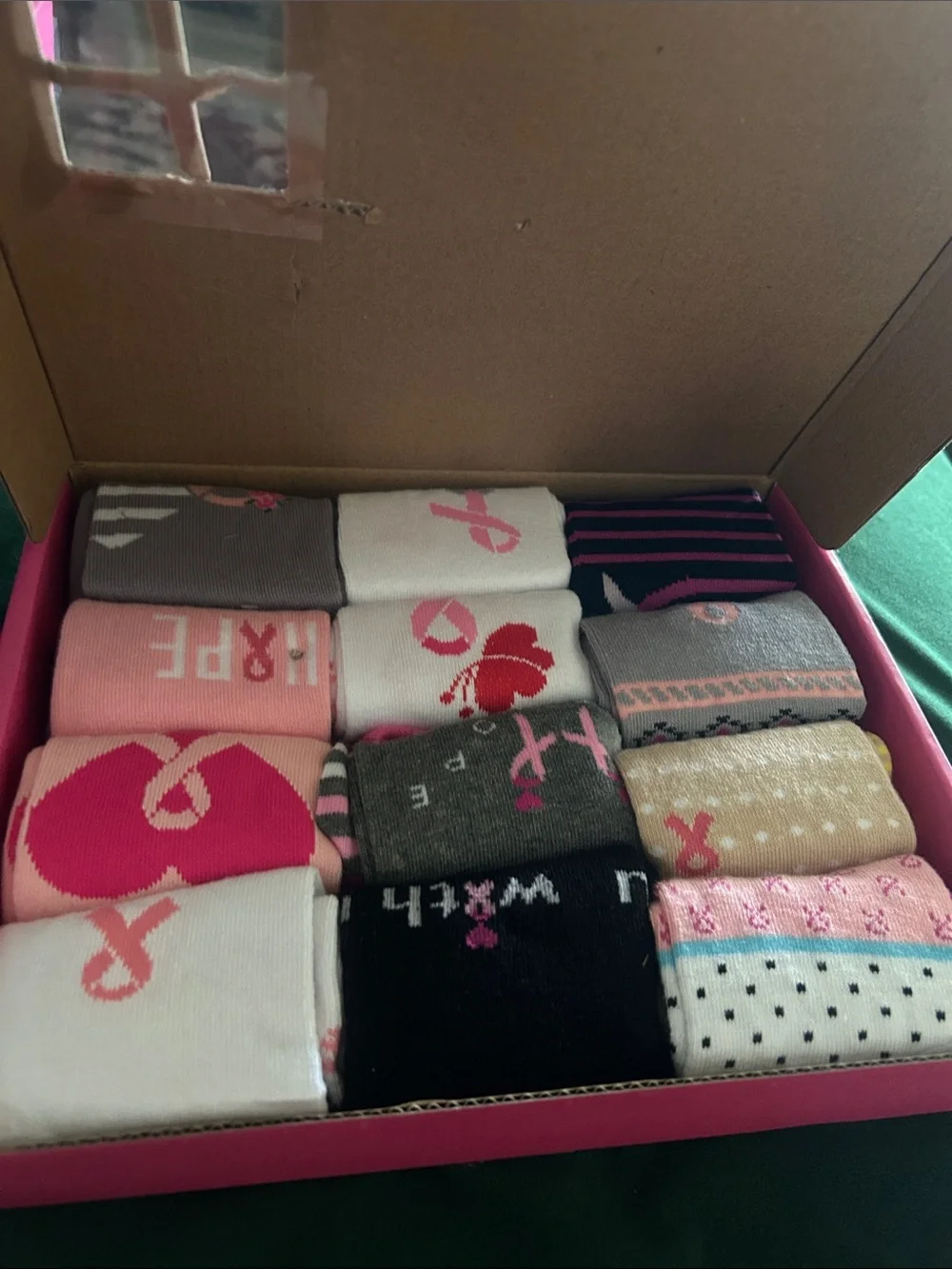Women’s Pink Sock Gift Box - 12 pair